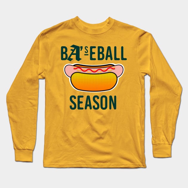 Baseball Season - Hotdog Long Sleeve T-Shirt by mikelcal